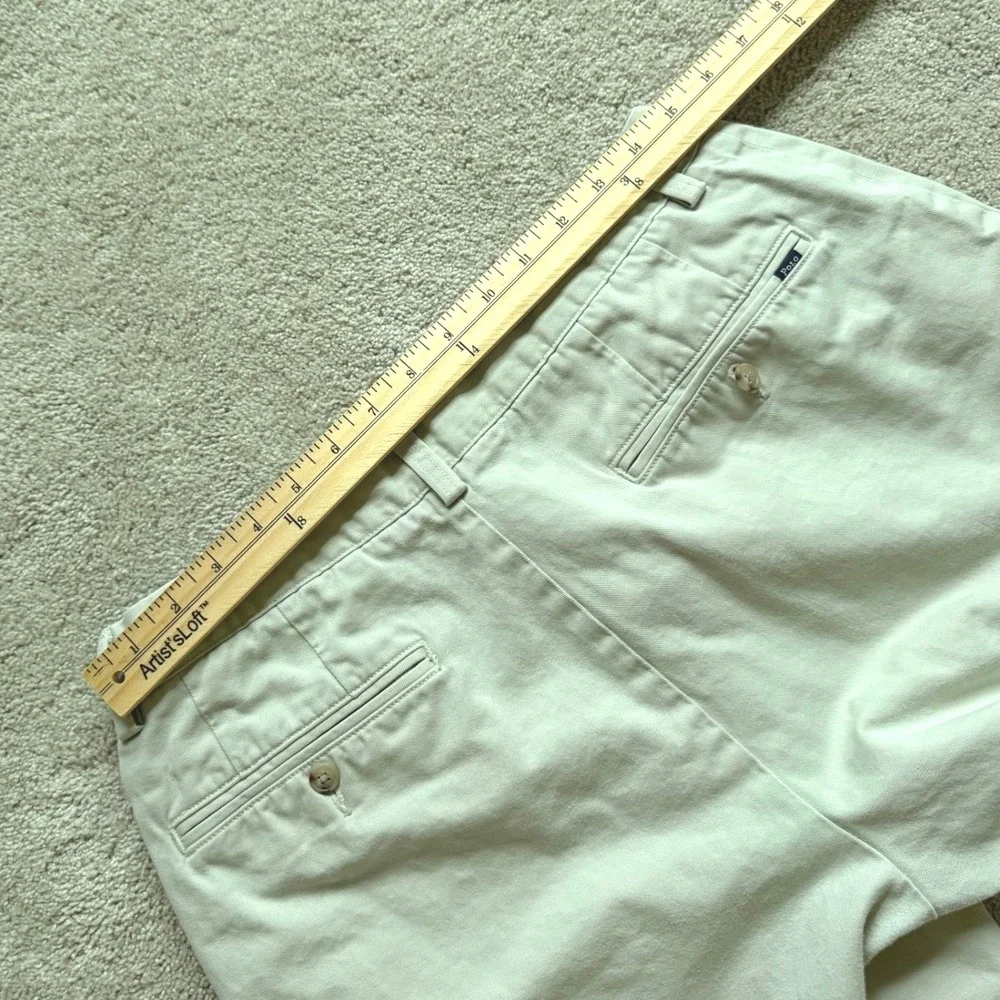 Polo Ralph Lauren Classic Fit 9 Inch Chino Shorts Khaki Tan Cotton Size 33